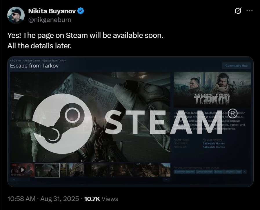 Escape from Tarkov готовится к выходу в Steam